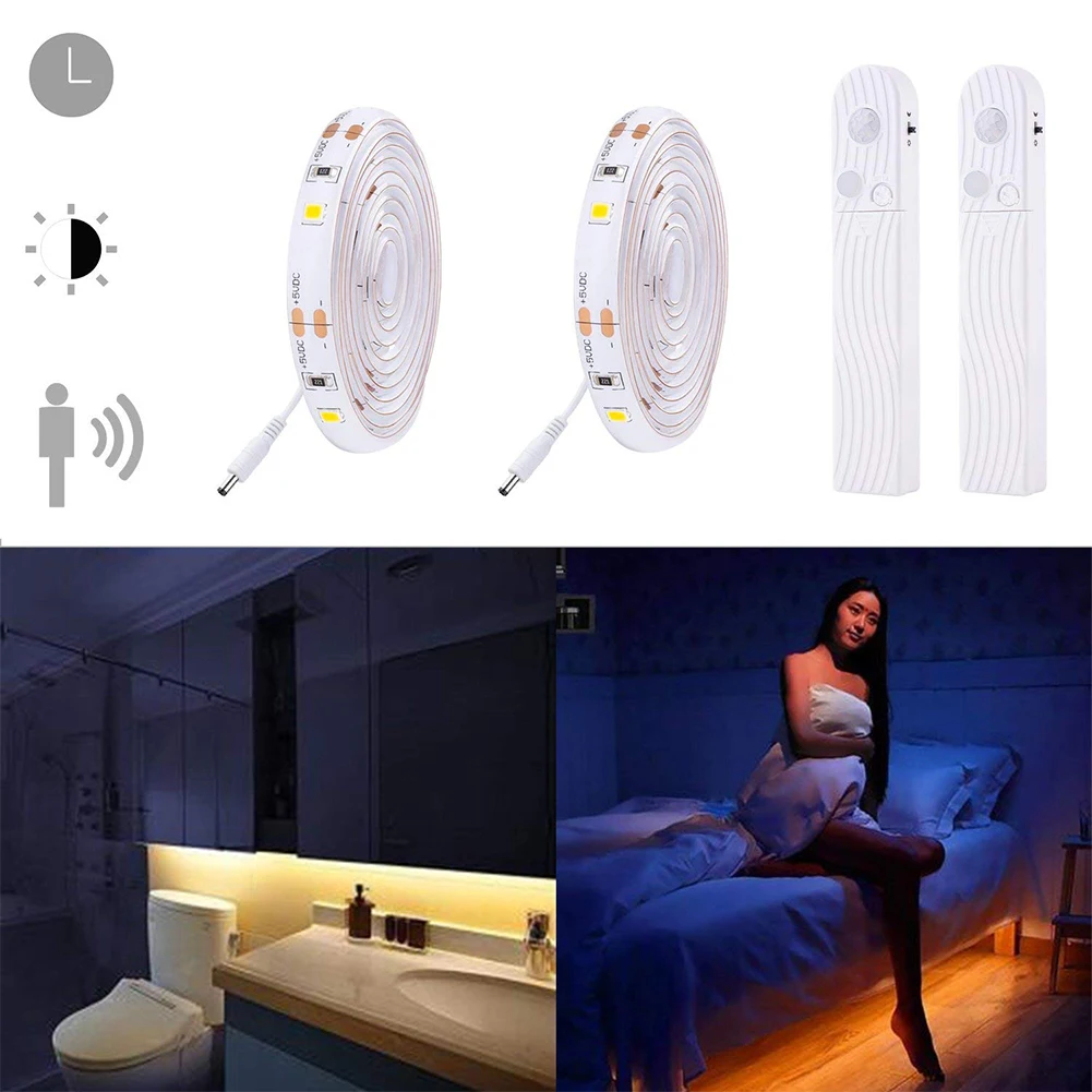 

Cabinet Light LED Motion Activated Bed Lights 5V PIR Motion Sensor USB LED Strip 2835 SMD Wardrobe Lamp Tape PC TV Backlight