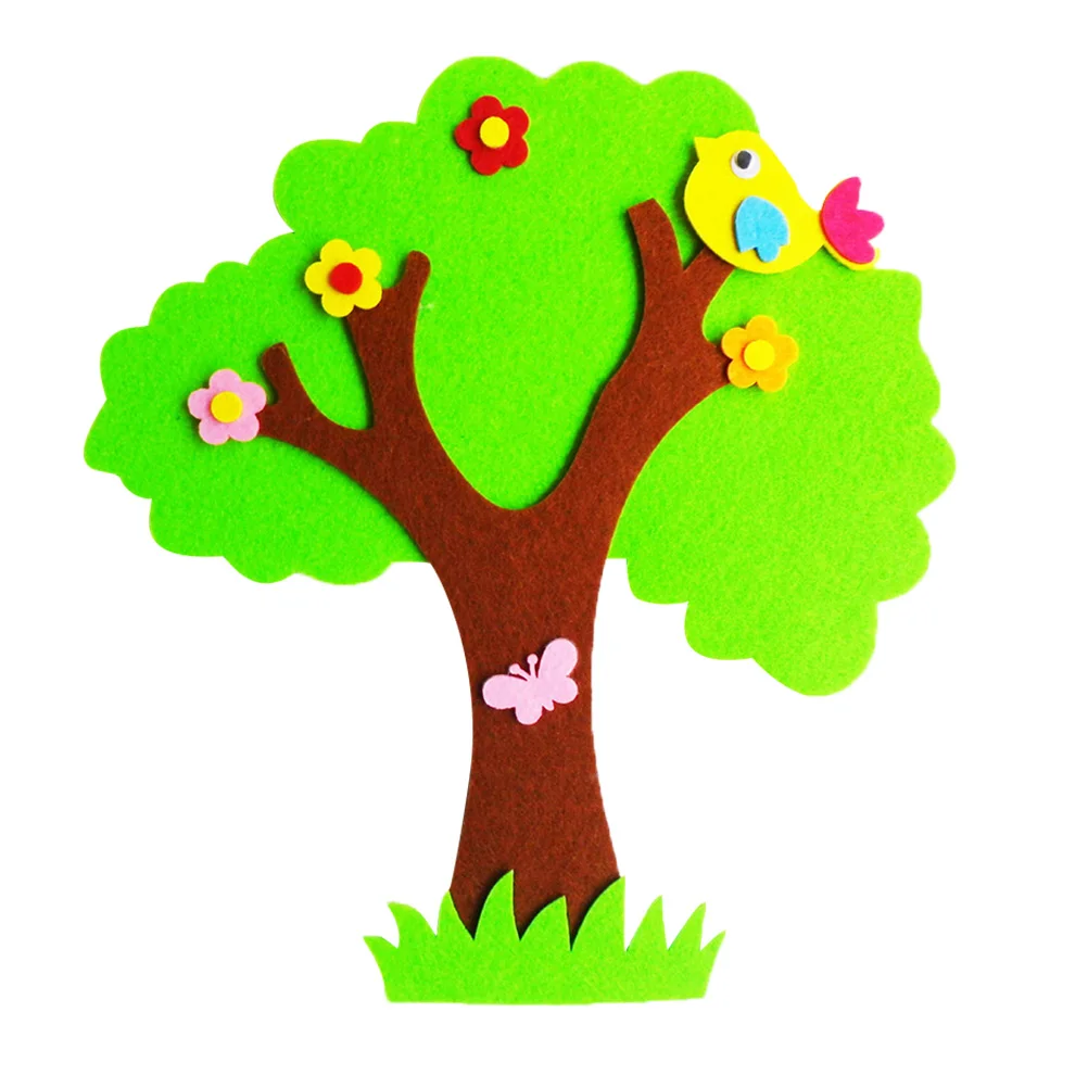 

1 pc Wall Sticker Felt Big Banyan Tree Cartoon DIY Ornaments for Kindergarten Children Room Livng Room