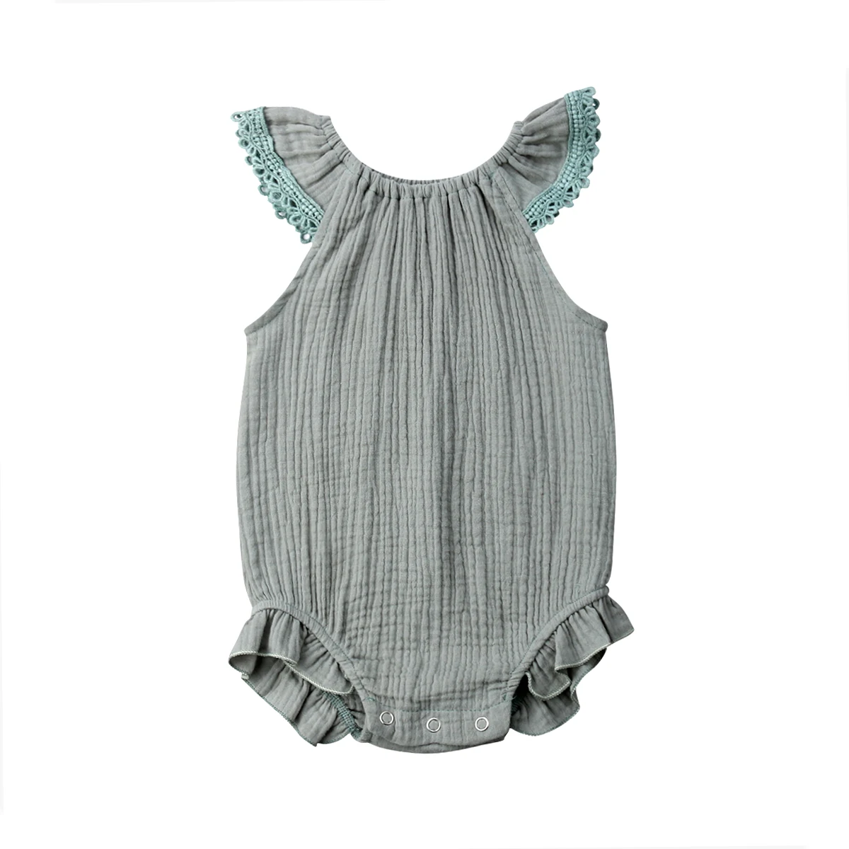 

Newborn Girls Infant Ruffle Sleeve Romper Baby Jumpsuit Sunsuit Outfits Summer