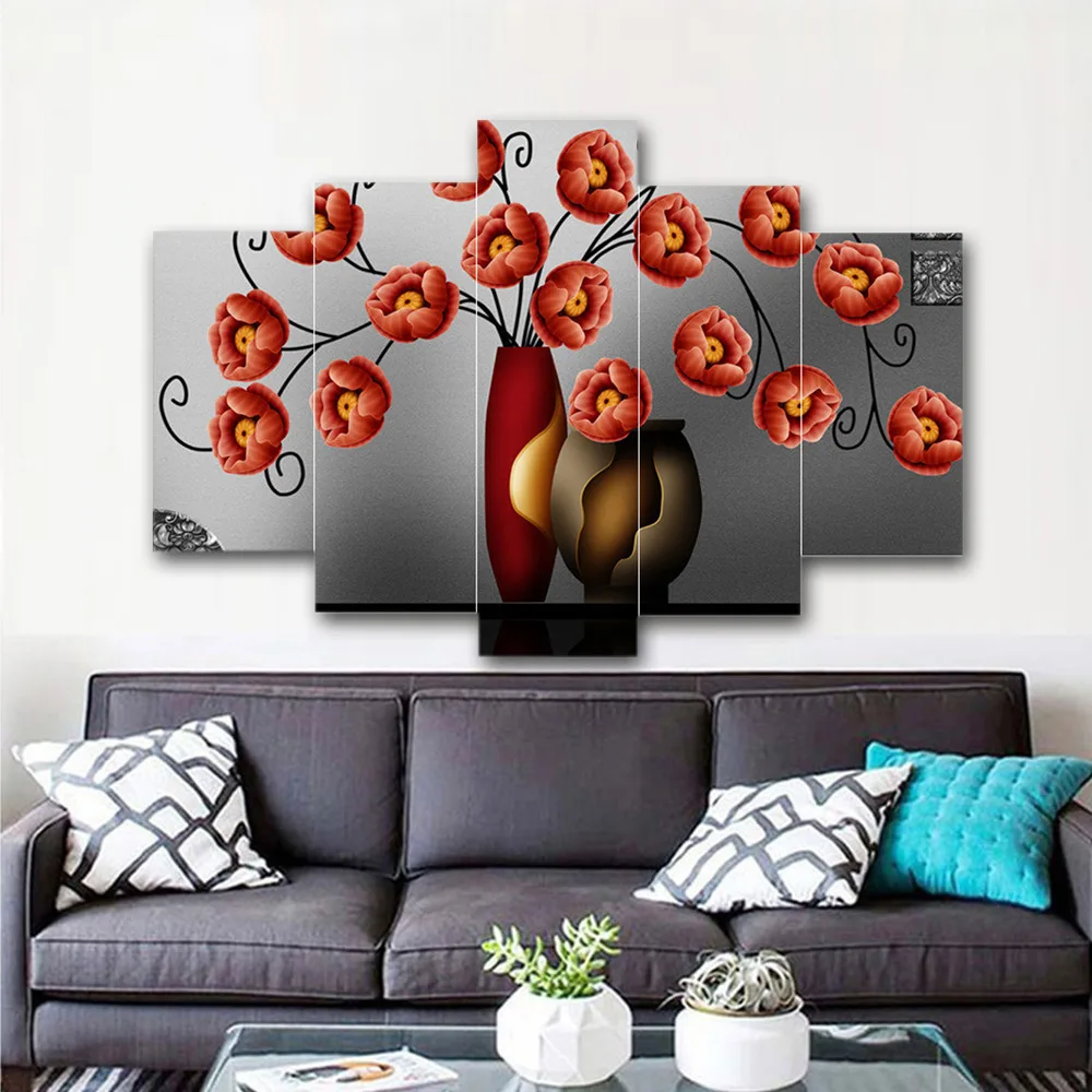 

Huacan Diamond Painting 5Multi-picture Combination Flowers Diamond Mosaic Cross Stitch Kits Diamond Embroidery Needlework Hobby