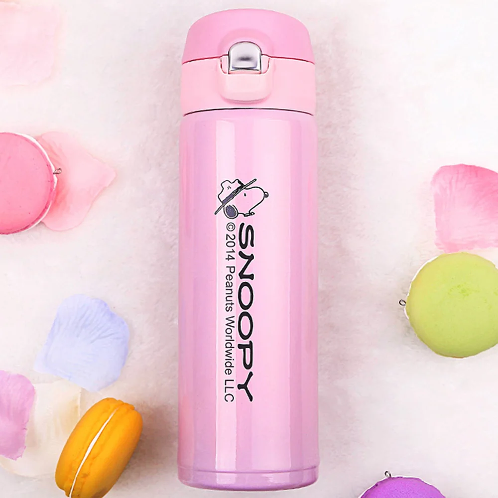 SNOOPY 450 мл милый мультфильм шаблон Вакуумная чашка портативный Нержавеющая сталь