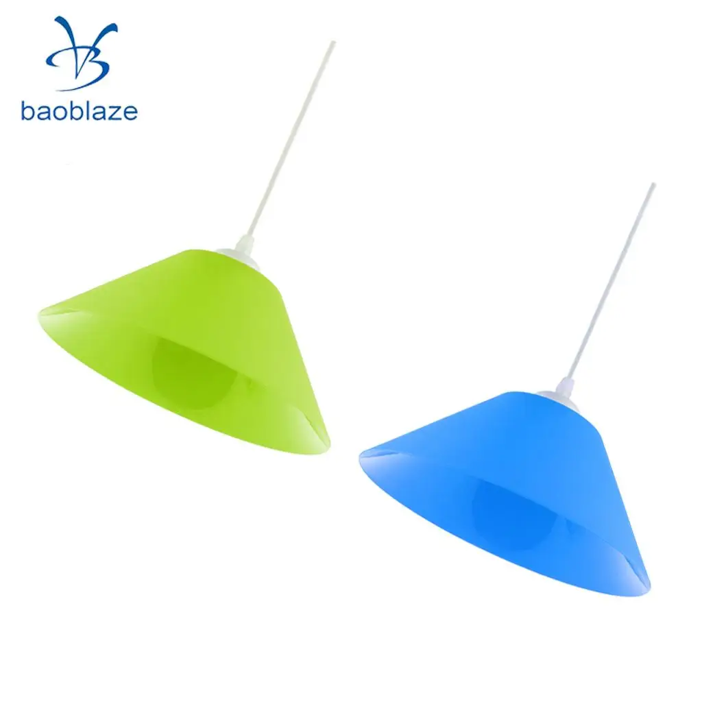 2x Modern Cone Shaped Ceiling Pendant Light Lamp Shade Chandelier Blue