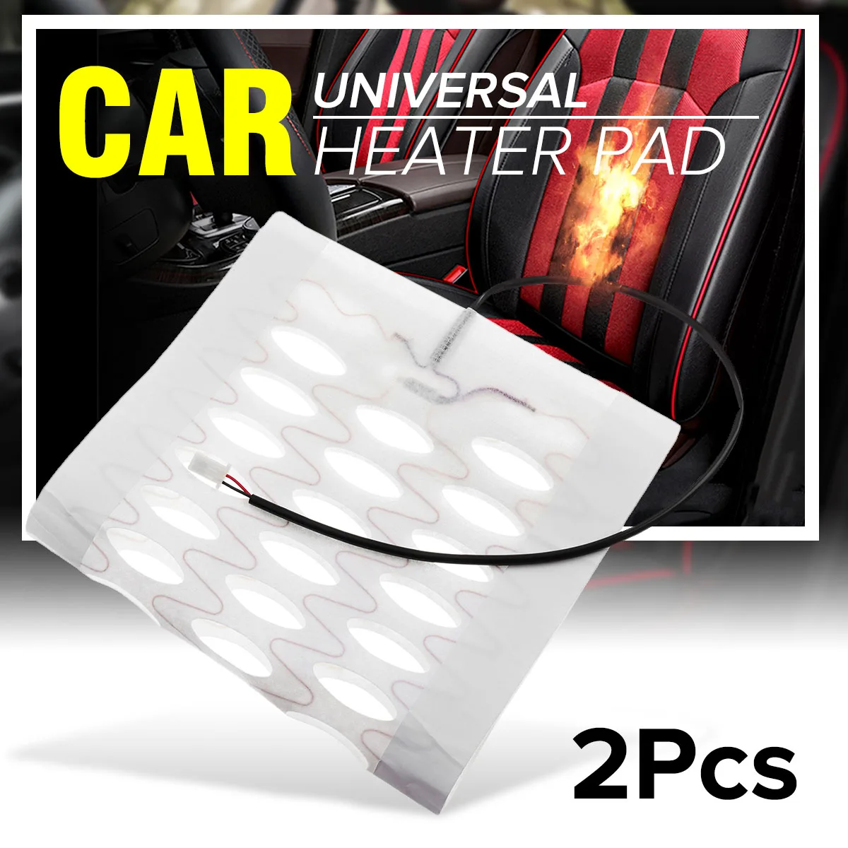 Buy 2Pcs 12V heated seats Covers Pad Carbon Fiber