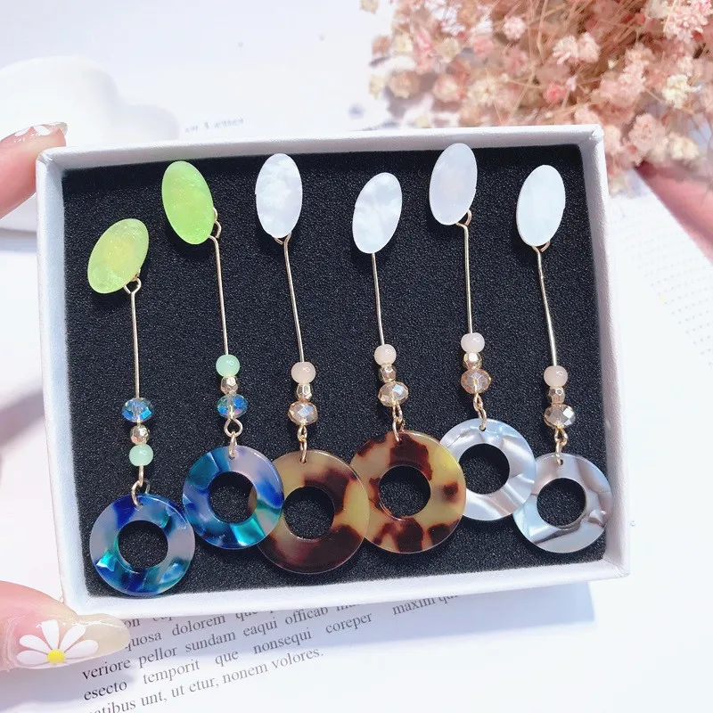 

Bohemian Acrylic Round Drop Earrings For Women Fashion Jewelry Female Boho Multicolor Personality Temperament Dangle Earring