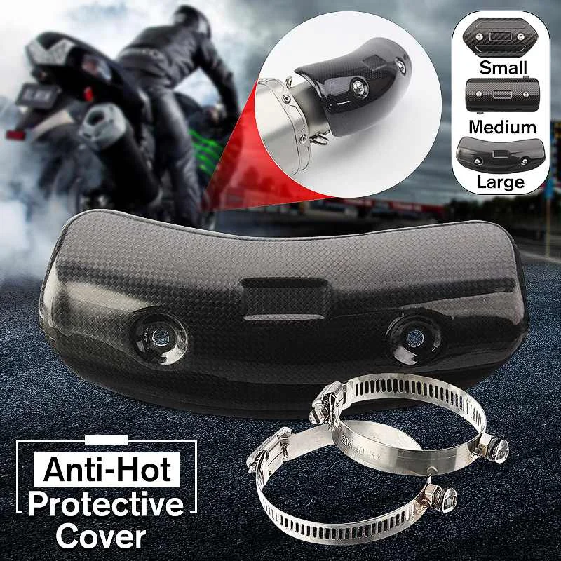 

1 pcs Motorcycle Exhaust Carbon Protector Heat Shield Cover For Akrapovic Yoshimura AR SC Exhaust Muffler Cover 3 size S/M/L