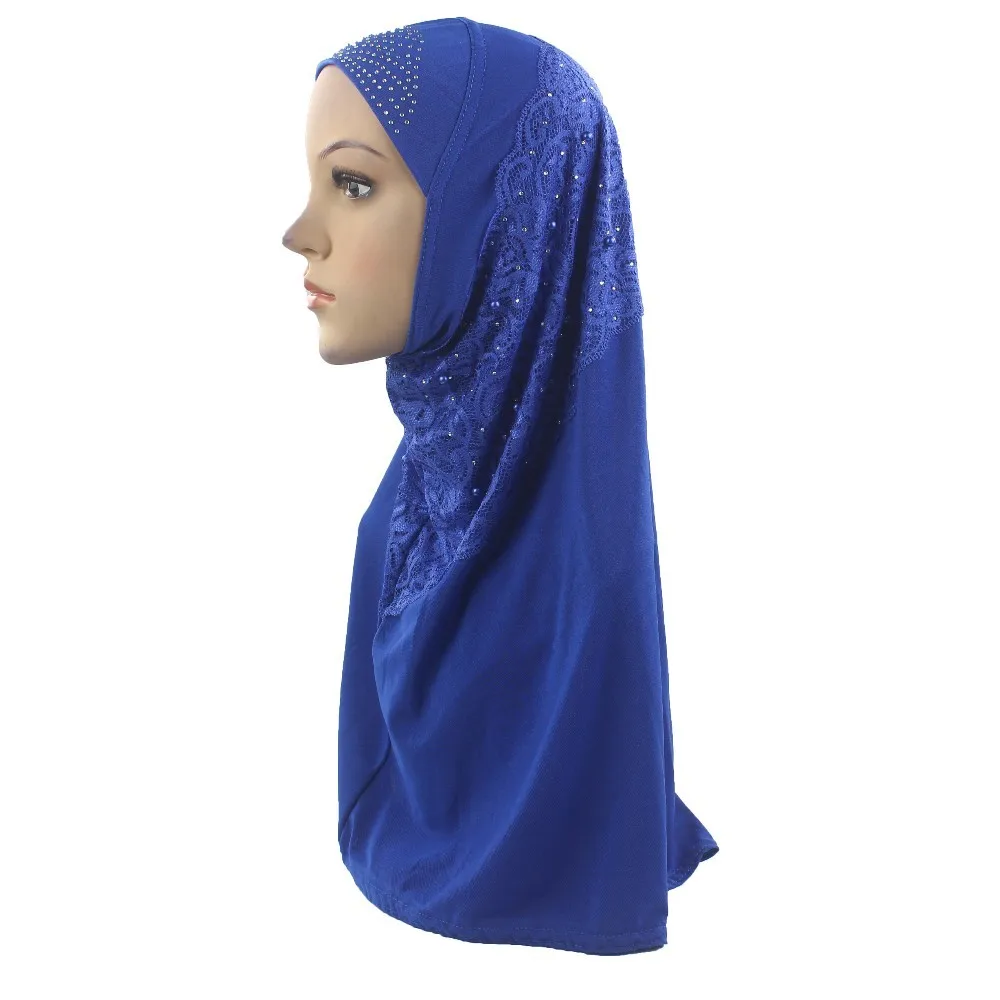 

Muslim Hijab Scarf Amira Hand-Made Pearl Little Diamond on Back Islam Soft Stretch for Women/Girls