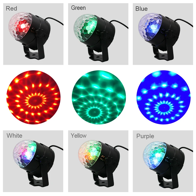 USB Вращающийся RGB светодиодный светильник для дискотеки шар звук вечерние s