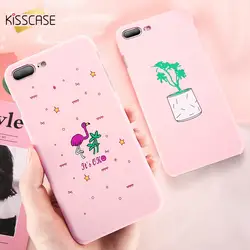 Розовые чехлы для телефонов KISSCASE с фламинго для iPhone X XS 7 8 Plus Moon с мультяшным рисунком из мягкого ТПУ чехол для iPhone 6 6s Plus 5 5S SE Capinhas