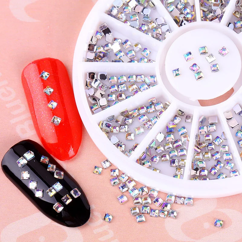 Blueness 1 Box Of Shiny Rhinestone Acrylic UV Gel Diy Nail Water Diamond Accessories Art Deco Square Glass Design | Красота и