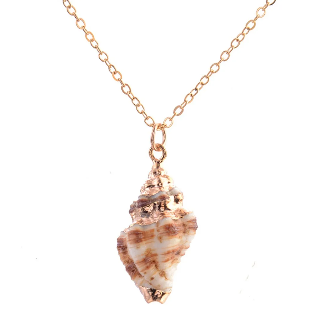 Мода Пляж море океан кулон ракушка ожерелье для женщин натуральная раковина воротник ожерелье и кулон женский свитер цепь ювелирные изделия
