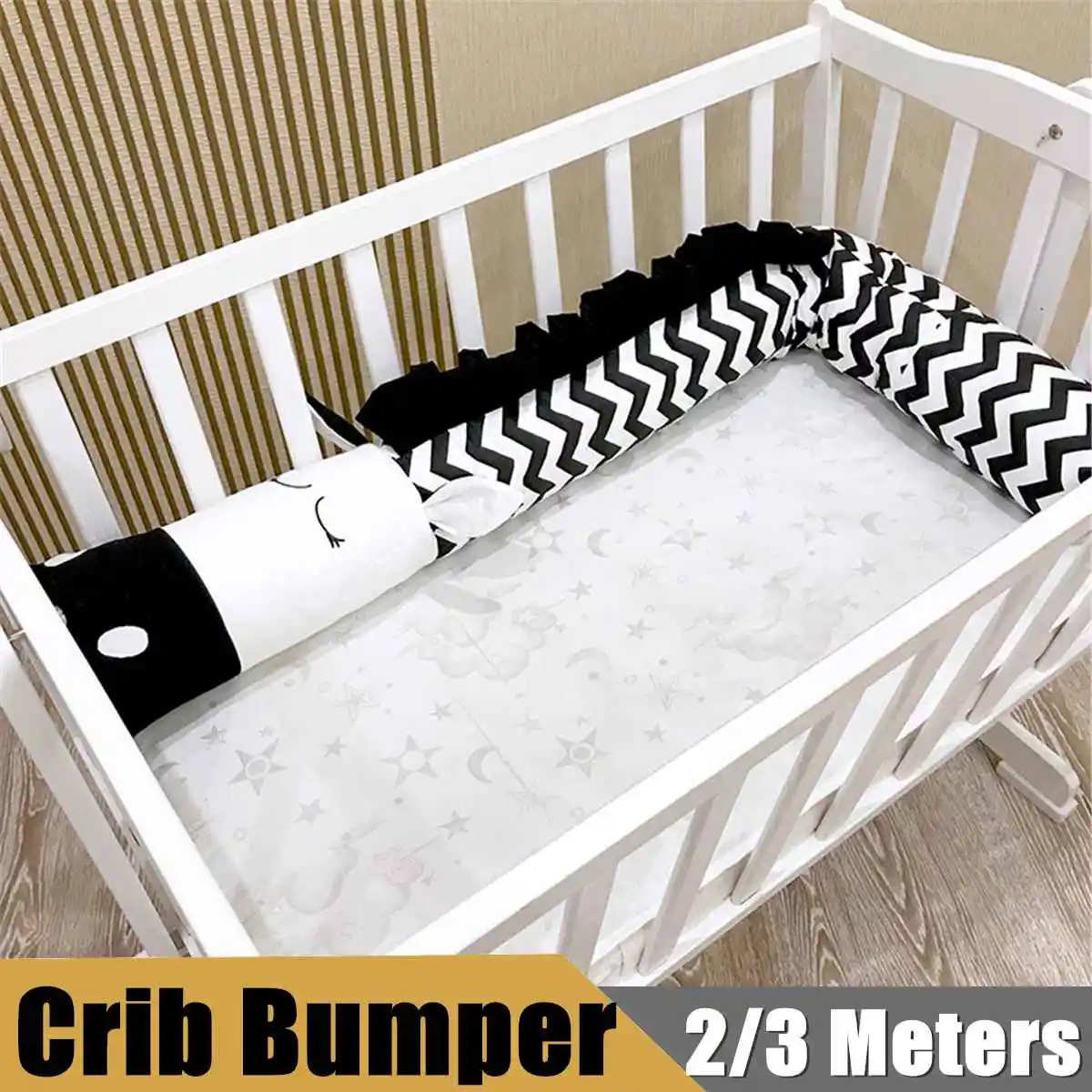 

Zebra Baby Kids Bed Crib Bumper Infant Crocodile Zebra Shaped Pillow Cotton Cushion Protector Room Decoration Bedding 2/3Meters