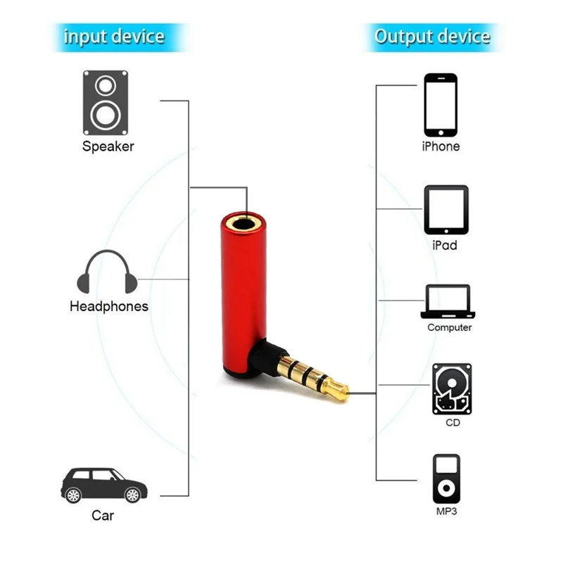 

Connector 4 Pole Right Angle Male To Female Stereo Audio Adapter 90 Degree 3.5mm