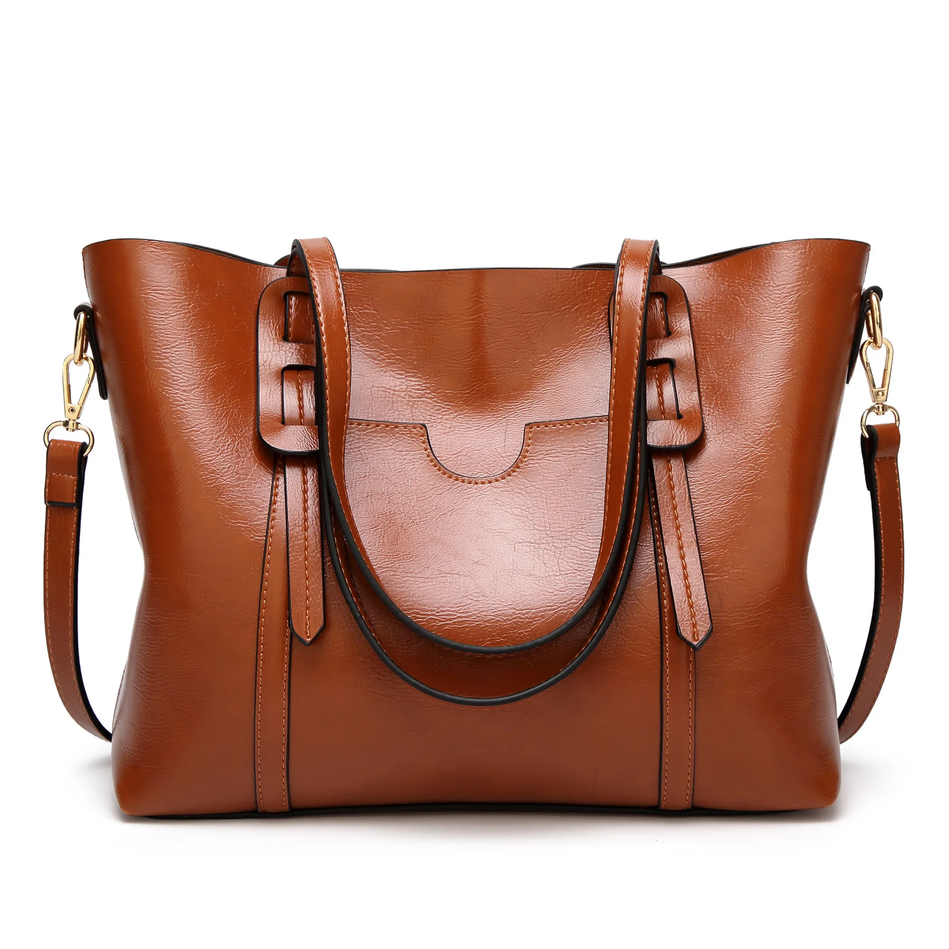 

Woman Package Oil Wax Single Shoulder Package Superior Women Bag Quality Handbag Concise Ma'am Handbag DM001