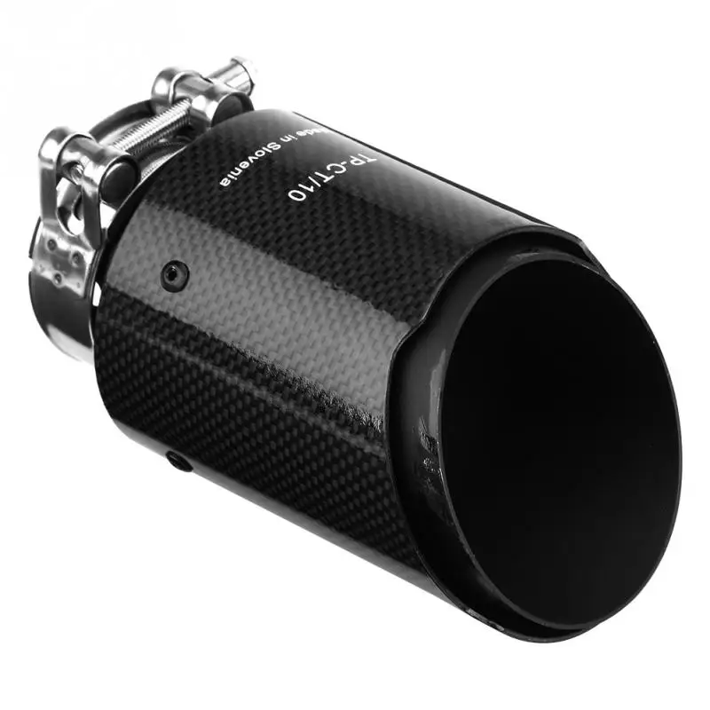 

Car Exhaust Pipe Muffler End Tip Tailpipe Universal for 63mm 89mm Vehicle Exhaust Pipe Black Carbon Fiber Style Car
