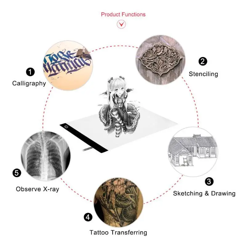 Цифровой графический планшет А4 светодиодный тонкий художественный трафарет для рисования, трафарет, трафарет для рисования, светильник, Настольный коврик для рисования, графические планшеты