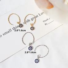 Глаз Rushed Новинка Pendientes серьга Brinco модные 925 пробы демон глаза квадратные серьги-гвоздики из циркония для Для женщин ювелирные изделия EZ117