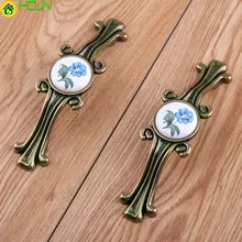 96 128 160mm Retro Rustico Printing Ceramic Kitchen Cabinet Cupboard Door Handles Antique Bronze Drawer Tv Cabinet Pulls Knobs 96 128 160mm Retro Rustico Printing Ceramic Kitchen Cabinet Cupboard Door Handles Antique Bronze Drawer Tv Cabinet Pulls Knobs