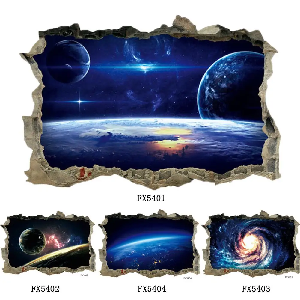 

3D Waterproof PVC Removable Universe Pattern Wall Sticker for Ceiling Roof Floor Decoration Poster Wall Art Sticker Decal