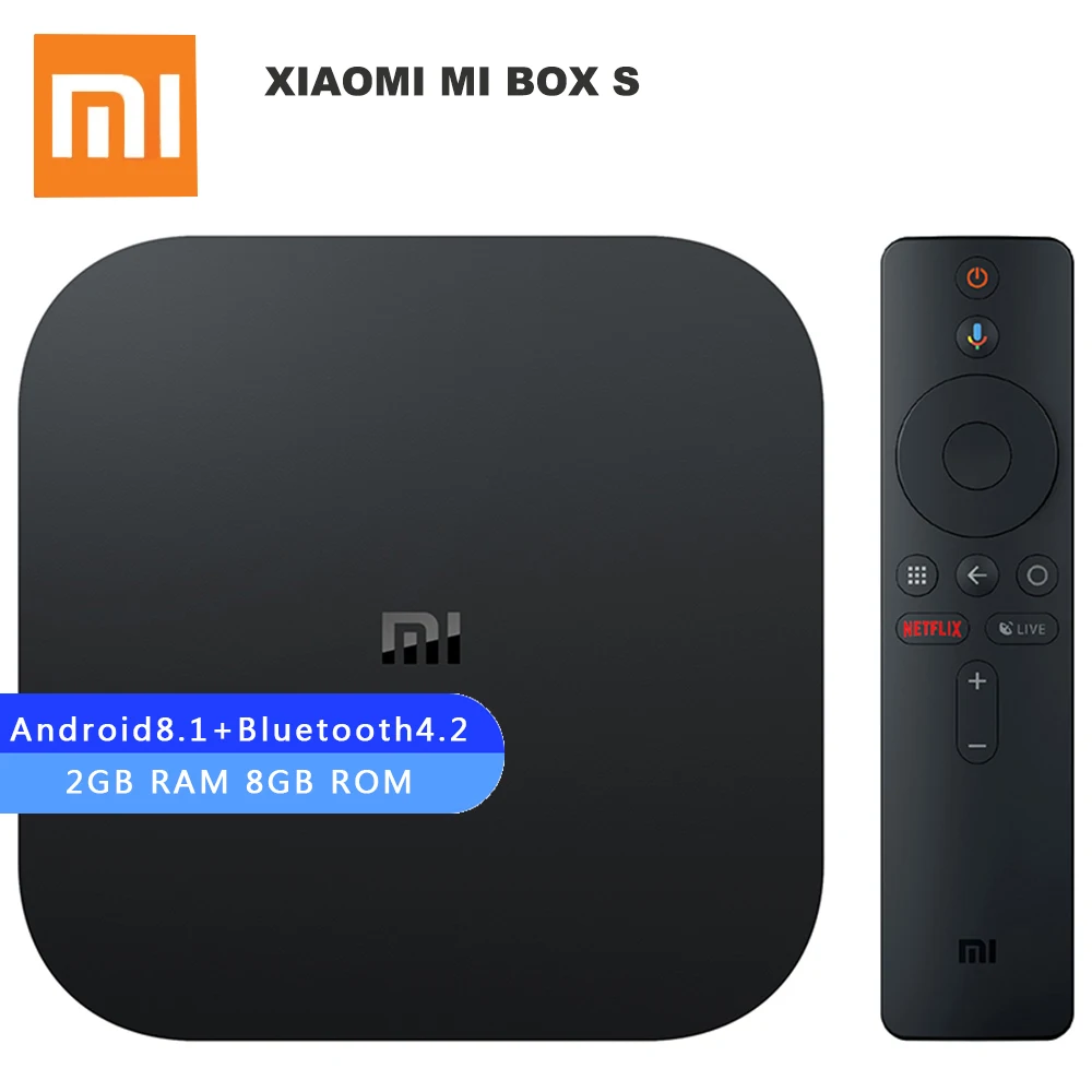 

Global Version Xiaomi Mi Box S 4K TV Box Android 8.1 Cortex-A53 2GB + 8GB HDMI2.0 Quad Core 2.4G/5.8G WiFi BT4.2 Set Top Box