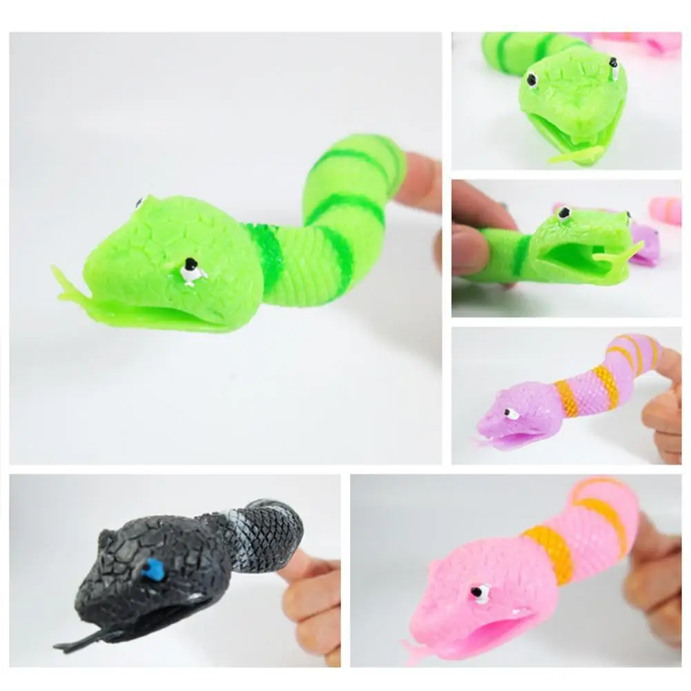 

1Pc Kids Mini Prank Toy Snake Shape Finger Puppet for Story Telling Props Mini Fingertips Prank Toy