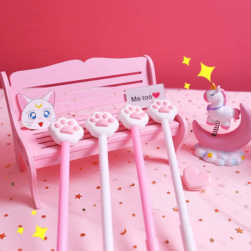 

Cat Gel Pens Kawaii Pink Claws Pens Cute Neutral Pens For Girls Gift School Writing Tools Korean Stationery School Supplies