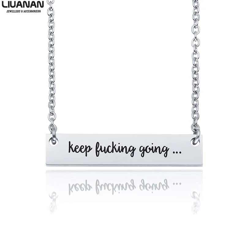 

Inspirational Bar Necklace for Women Feminist Jewelry Birthday Gift Stainless Steel Graduation Jewelry Gifts
