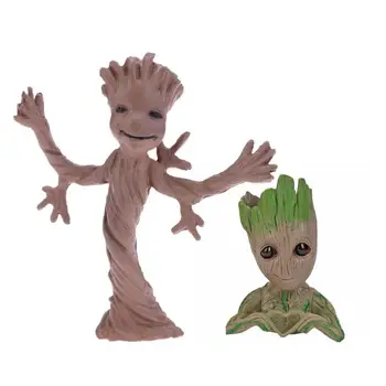 

2Pcs/set PVC Tree Man Model Toy Groot Baby Flowerpot Landscaping Doll for Home Decoration Plants Planter Pen Pot