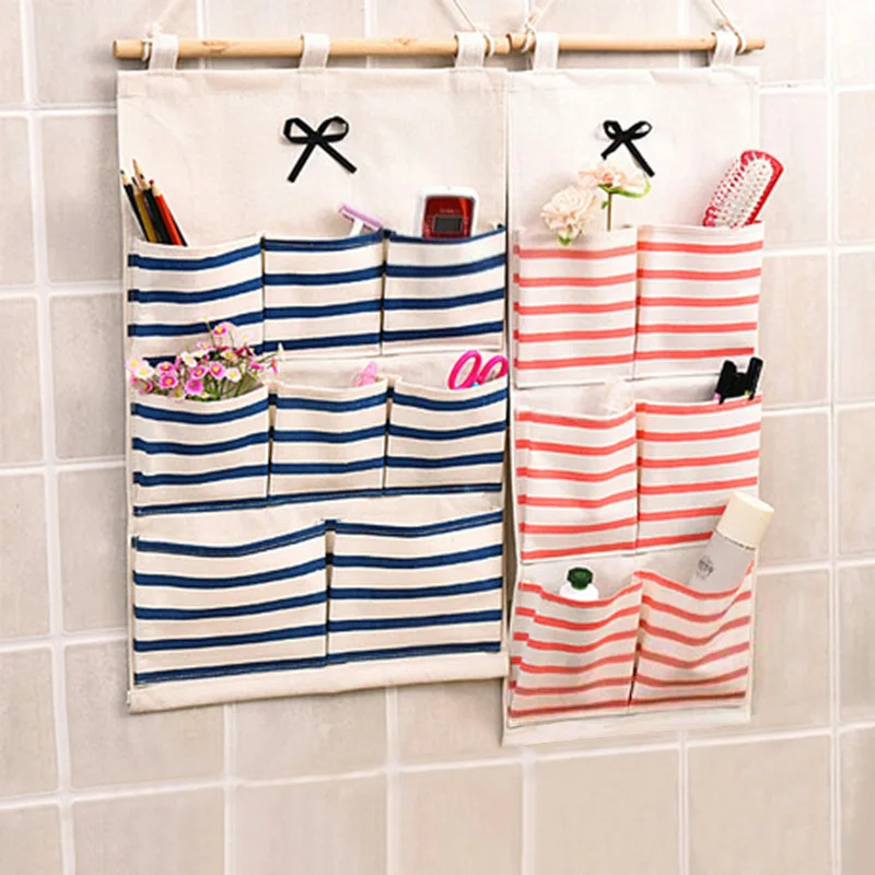 

6/8 Storage Pockets Wall Door Waterproof Hanging Bathroom Linen Cotton Sundries Folding Underwear Socks Sorting Bag Organizer