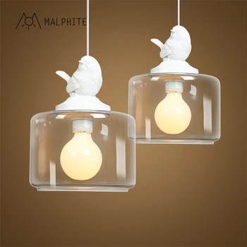 

Modern LED E27 Pendant Lights Bird Glass Pendant Lamp Children Room Hanging Lamp Home Lighting Luminaire Kitchen Light Fixtures