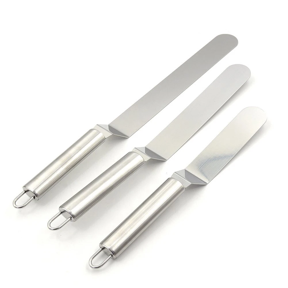 

Stainless Steel Cake Spatula Butter Cream Icing Frosting Knife Smoother Kitchen Pastry Cake Decoration Tools 6/8/10 inch D3
