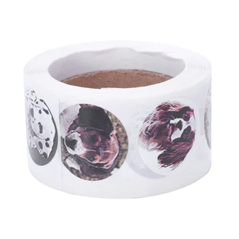 

Paper Dog Pattern Gift Stickers Personalised Home, Store, Etc Parcels Postage 500 Pcs/Roll Labels 1 Inch
