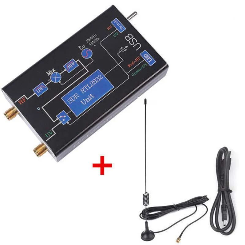 

100KHz-1.7GHz Full Band RTL.SDR Upconverter USB Tuner Receiver 2832U+R820T Radio