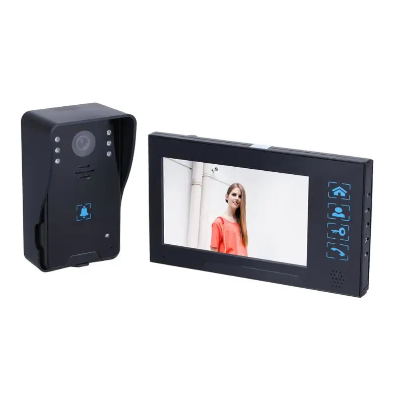 

HD Electronic Control Lock Function Villa Type Button 7 Inch Infrared Night Vision Video Intercom Doorbell