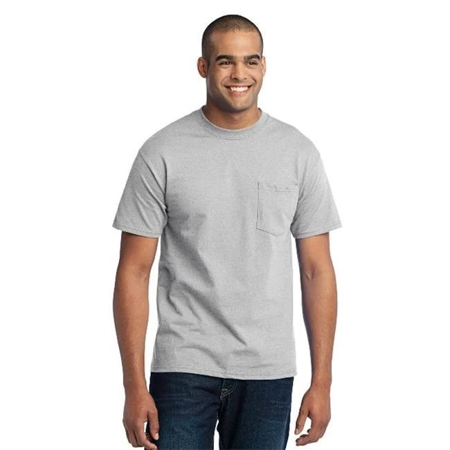 Port &amp Company PC55PT Mens Core Blend Pocket Tees Ash - 3XL Tall |