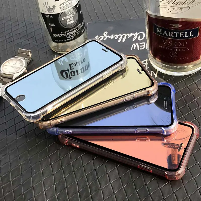 

Colorful Protective Guard Mirror Tempered Glass Screen Protector for iPhone X XS/ 6s 7 8 Plus 5.5 inch Skin Cover Film