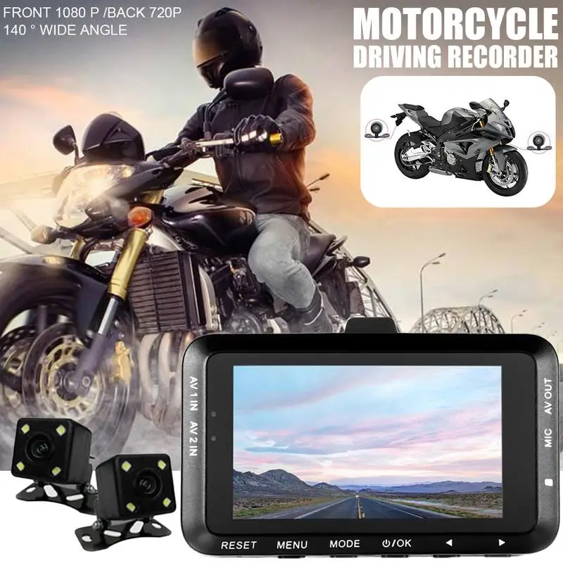 

New Style Motorcycle Recorder Dashcam Locomotive Camcorder Double Lens Camera Driving Recorder G Sensor Cycle Recording