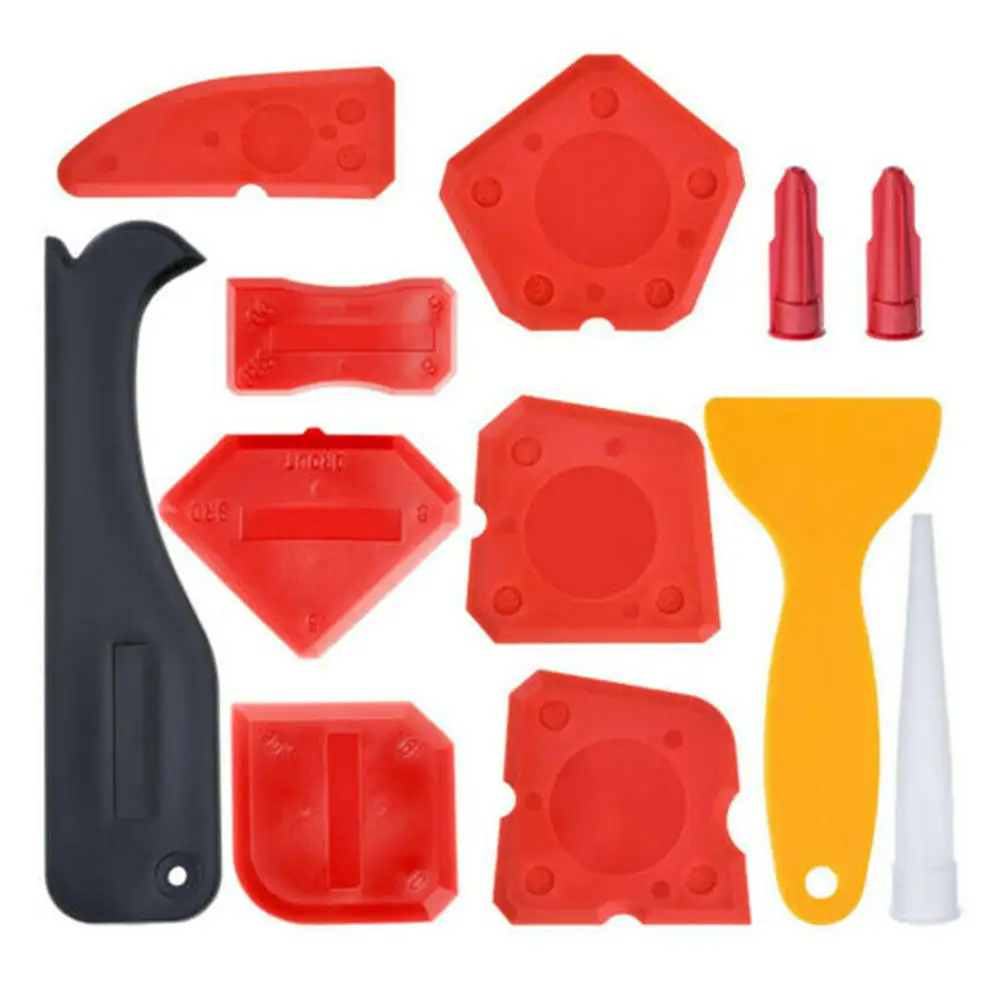  12pcs/set Door Silicone Sealant Spreader Spatula Scraper Cement Caulk Removal Tool Kit Window Caulk