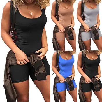 

2018 Newly Summer Sexy Causal Women Ladies Jumpsuits 4 Style Sleeveless Skinny Solid Strapless Playsuits Size S-2XL