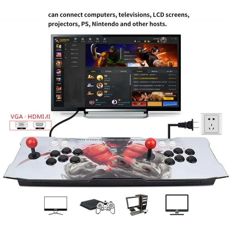 1388/2200/2260 In 1 Pandora Treasure 3D Home Arcade Iron Fist June Light Treasure Box 3D Fighting Classic Game Console 1388/2200/2260 In 1 Pandora Treasure 3D Home Arcade Iron Fist June Light Treasure Box 3D Fighting Classic Game Console