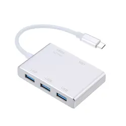 USB C Тип C до HD VGA USB адаптер 5 в 1 конвертер для ноутбука Macbook Google Chromebook