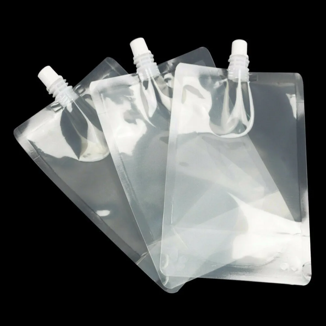 5 шт., 500 мл, прозрачные пластиковые пакеты для хранения напитков, сумки для хранения напитков, напитков, жидких соков, молока, кофе