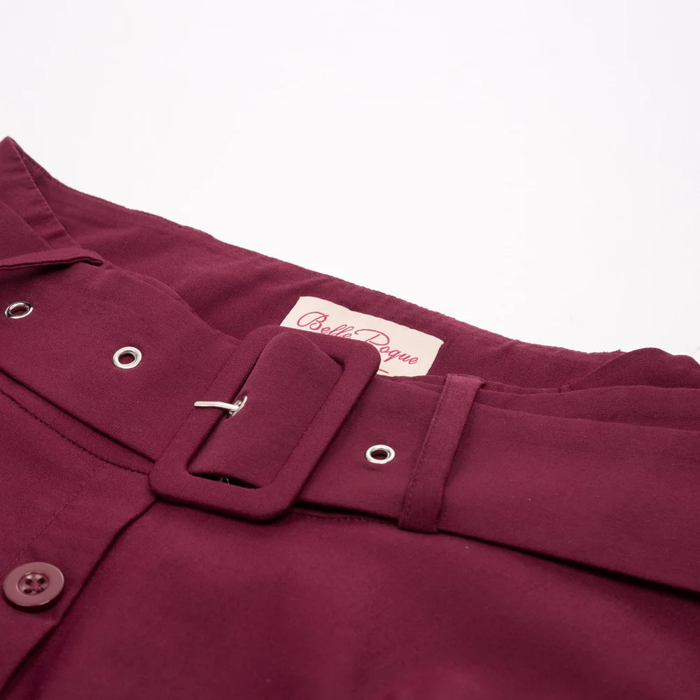 

Cocktail Skirt Vintage Retro With belt Skater A-line Solid Buttons Casual Formal