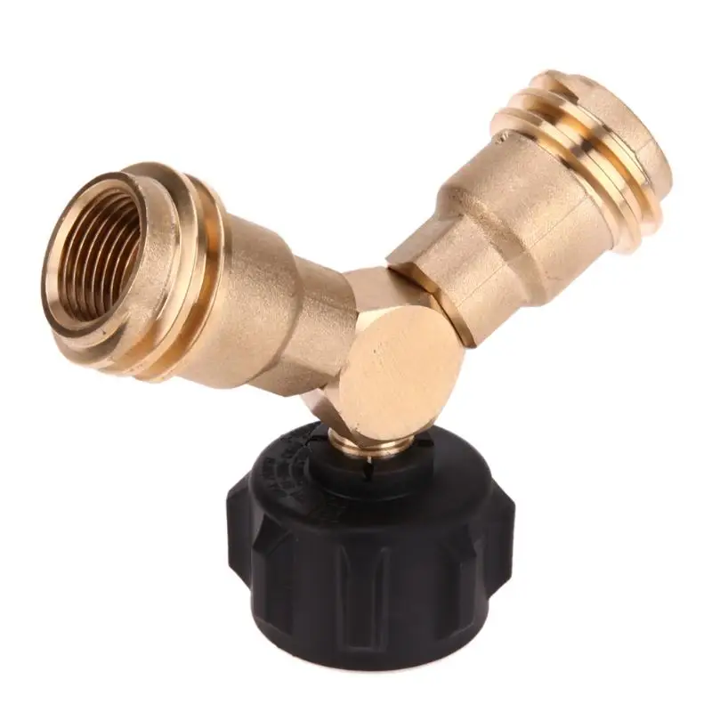 

Outdoor Camping Hiking Stove Adaptor Propane Refill Adapter Gas Furnace Y-Splitter Connector Cylinder Tank Coupler Heater