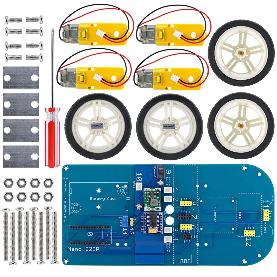 4WD 433MHz беспроводной джойстик пульт дистанционного управления резиновый колесный мотор-редуктор DIY умный автомобильный комплект для Arduino высокотехнологичная программируемая игрушка