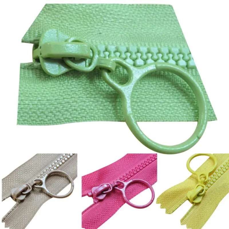 

10 Pcs Colorized Resin Pull Ring Openings Zipper 60cm