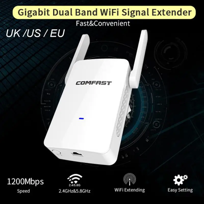 

1200M WIFI Expander External Dual Antenna 2.4G/5G 300/867Mbps Signal Amplifier AP Router With WDS WISP 5 Work Types