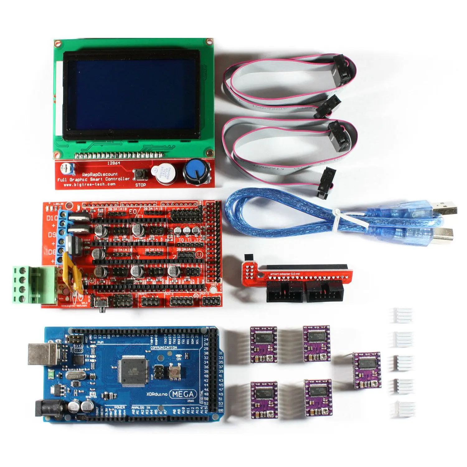 

3D Printer RAMPS 1.4 Set/Kit for RepRap 3D Drucker, Mega 2560, 5xDRV8825, 12864 LCD for Arduino