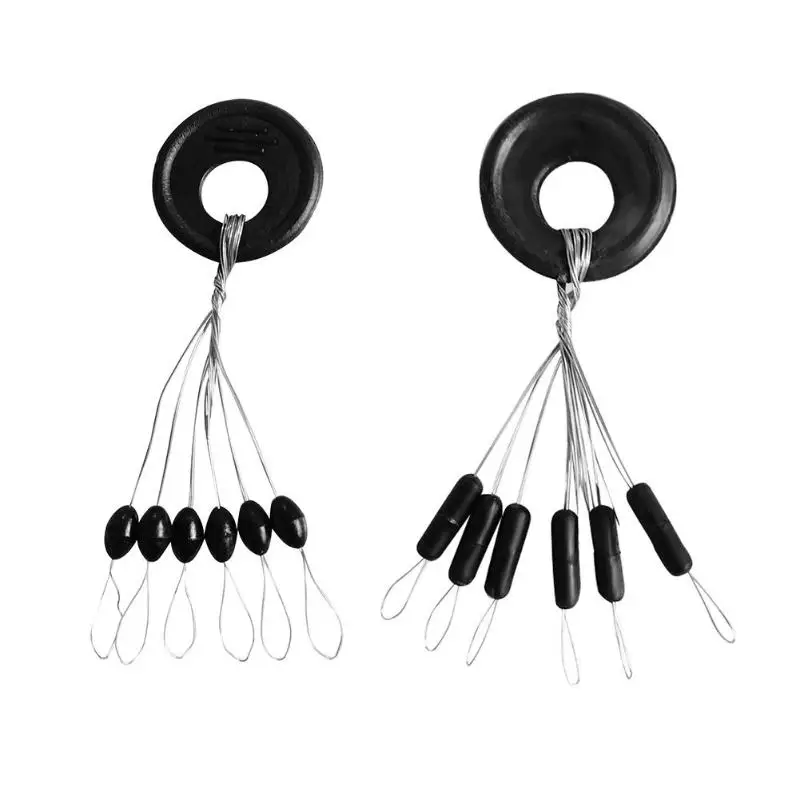 

100 Groups 600pcs Rubber Stopper Fishing Line Resistance Space Beans Not To Hurt The Vertical Line Fishing Accessories Black