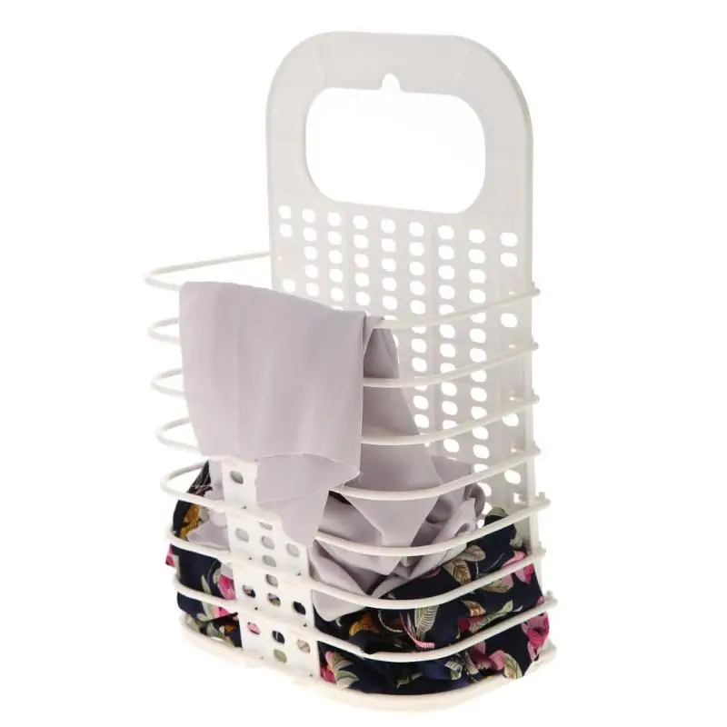 

Wall Hanging Laundry Basket Plastic Folding Dirty Clothes Storage Basket Organizer Sundries Kids Toy Container Clothes Storage