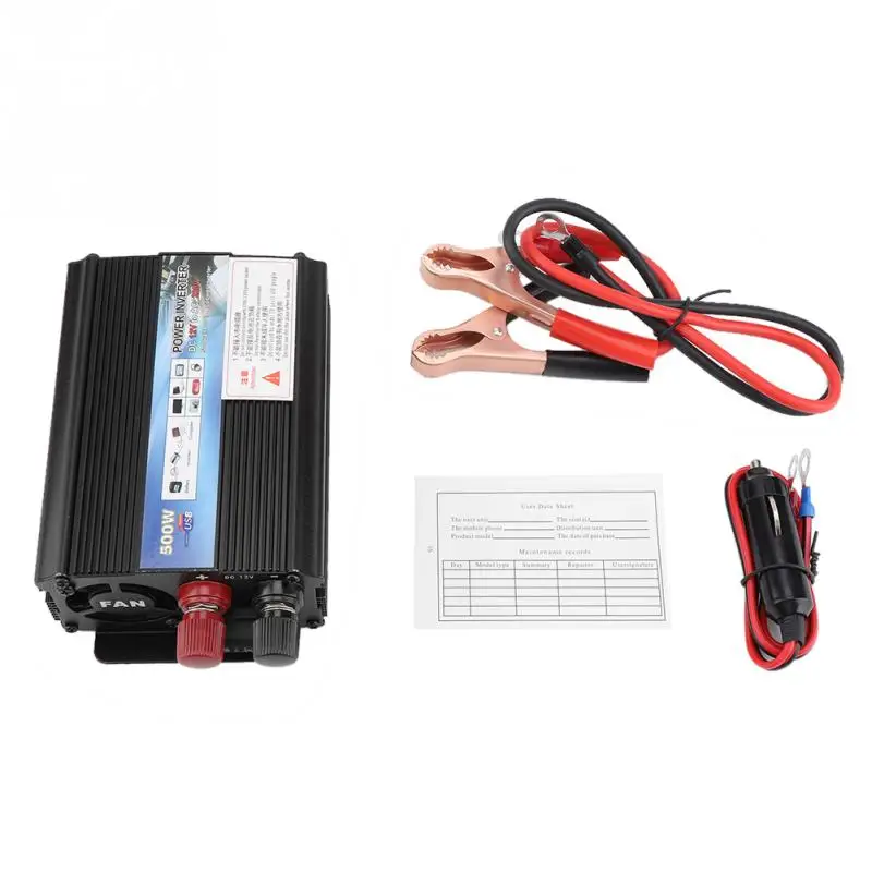 

Hot 500W DC-AC Inverter DC 12V To AC 220V Power Inverter Voltage Regulator Converter with Solar Panel for Car Household fashion